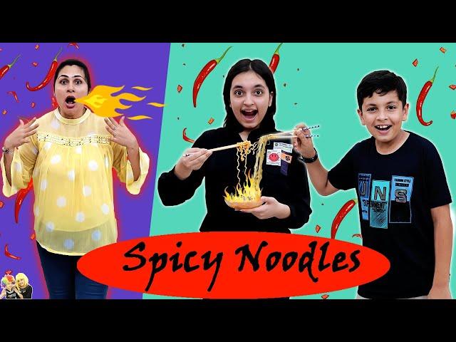 SPICY NOODLES | Family Comedy Eating Challenge | Korean Ramyun | Aayu and Pihu Show