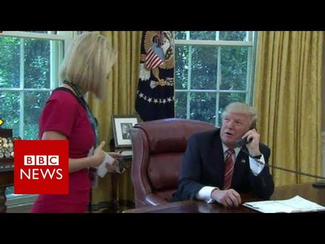 Irish reporter Caitríona Perry's 'bizarre moment' with Trump - BBC News