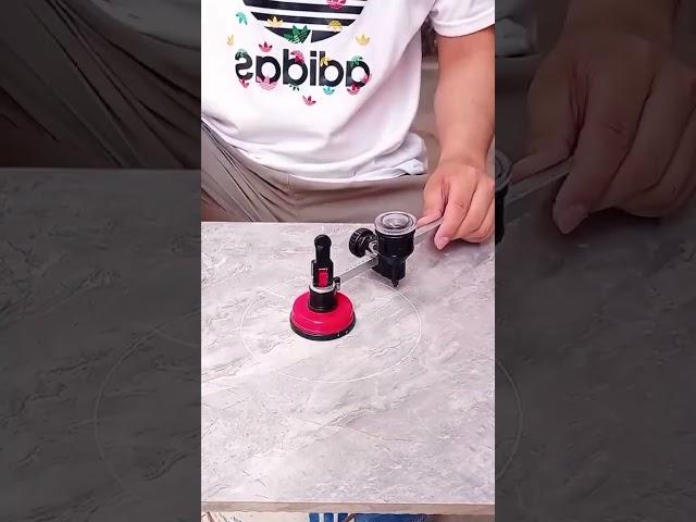 Excellent technique for round cutting tiles #alshaheentech #tools #tiles #diy #design #construction