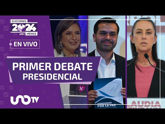 Primer debate presidencial. Claudia Sheinbaum, Xóchitl Gálvez y Jorge Álvarez Máynez.