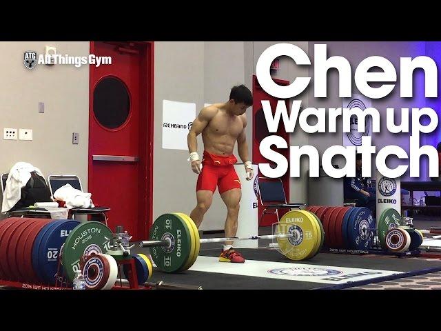 Chen Lijun (62kg, China) Warm Up Snatch 2015 World Weightlifting Championships