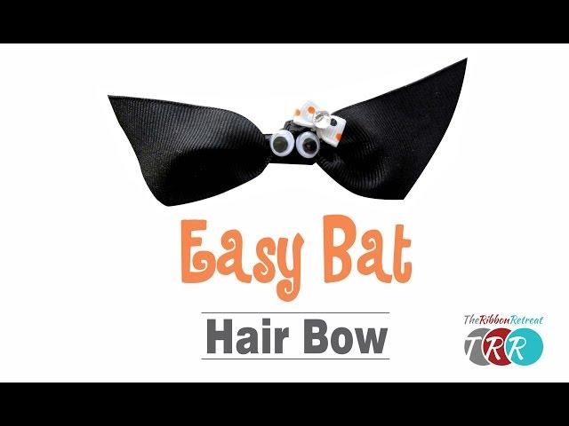 How to Make an Easy Bat Hair Bow - TheRibbonRetreat.com