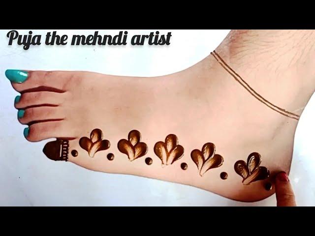 Easy Leg Mehndi design - Gol tikki mehndi design/pairon ki mehandi/leg mehndi design/mehndi design