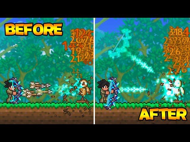 Terraria, But Damaging Enemies UPGRADE My REWORKED Bows...