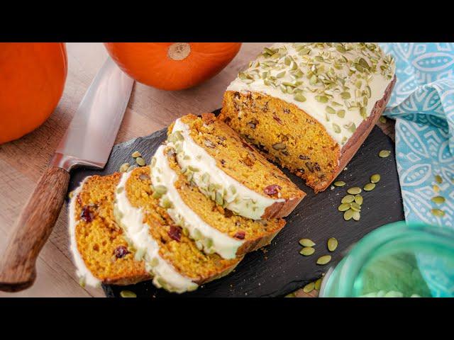 Perfect PUMPKIN BREAD with cream cheese