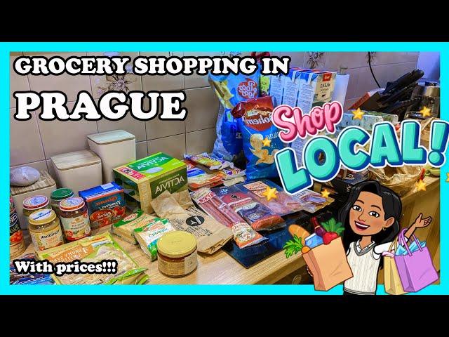 GROCERY SHOPPING IN PRAGUE // WITH PRICES // What I buy for a family of 3!