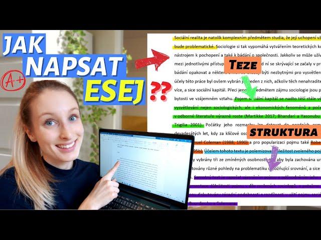 JAK NAPSAT ESEJ na VŠ?Příklady | Struktura | Zdroje • KROK ZA KROKEM ukázka –⁠ odborný text