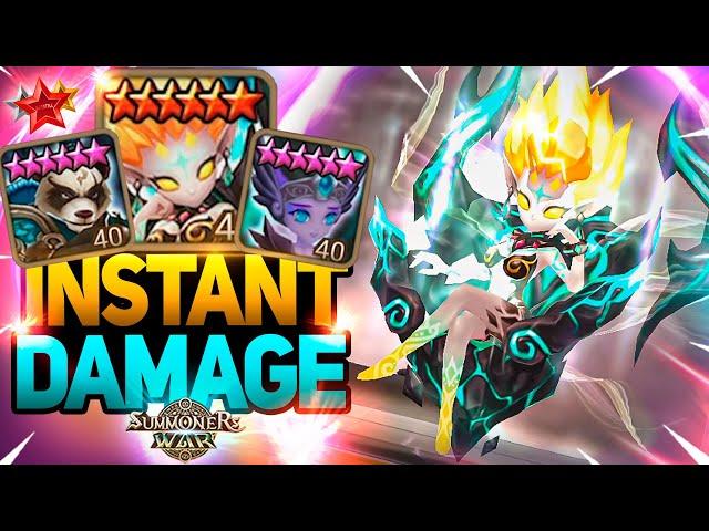 INSTANT DEATH with NEW 2A SHREN+Mo Long+Icares Combo - Summoners War