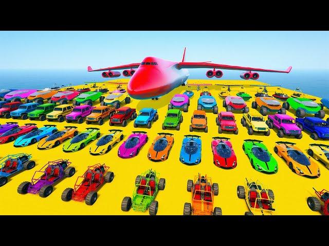 GTA 5 SPIDER-MAN ️ Ultimate Racing Challenge With Friends – Car, Bike, Plane & Boat!