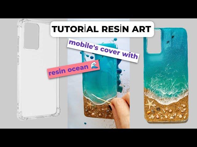 TUTORIAL EPOXY RESIN ART/ How to make mobile's cover with resin ocean design