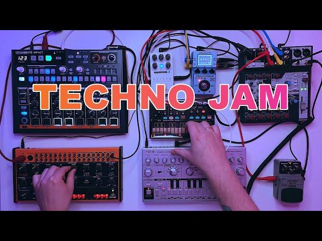 Hardware Techno Jam || Arturia Drumbrute Impact, Korg Volca FM, Behringer Crave, Behringer TD-3