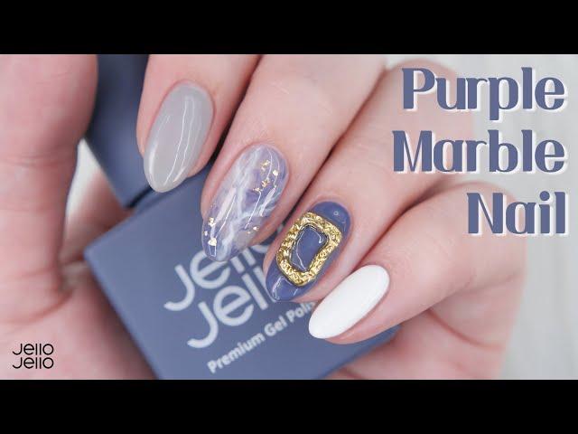 [ENG] 젤로젤로 Ι 보라빛 대리석 셀프네일 Ι Purple Marble Nail