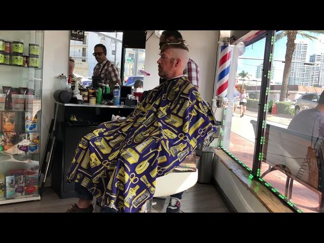 Super High shaved Undercut (?) in Miami barbershop