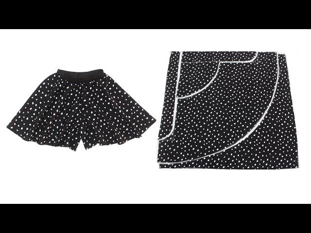 Very Easy Flare Shorts Cutting and Sewing - DIY Easy Skirt Shorts / Circular Shorts