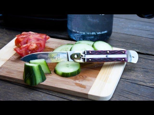 Traditional Switchblade: Hubertus Lever Lock Automatic Knife ("Springer")