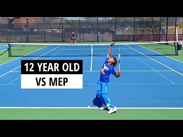 Who Wins?  Nationally Ranked 12 Year Old Challenges USTA 4.5 MEP