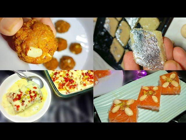 4 Diwali Sweets Recipes| Festive Mithai Recipes| Kaju Katli Recipe| Karachi Halwa|Shahi Tukda| Ladoo