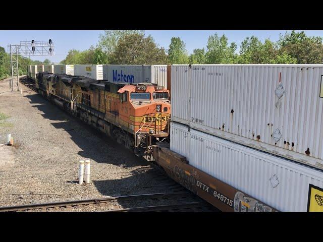 RARE!  TRAINS PASSING At 4 Way Railroad Diamonds Under Me! COAL TRAINS & Auto Racks Trains With DPUs