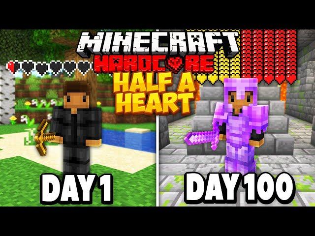 I Spent 100 Days in Hardcore Minecraft on HALF A HEART.. Here's What Happened