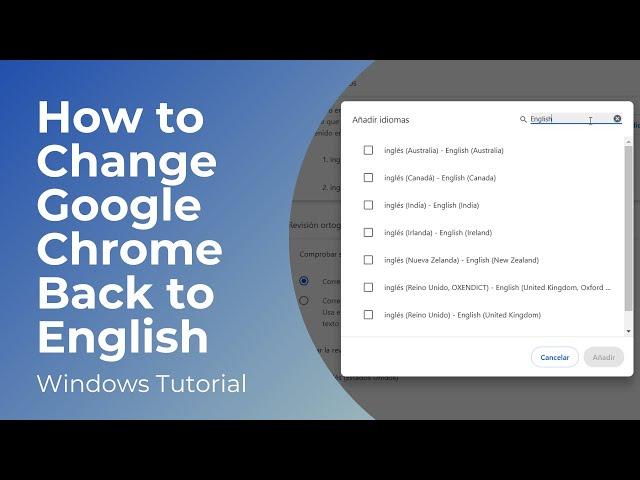 How to Change Google Chrome Language Back to English