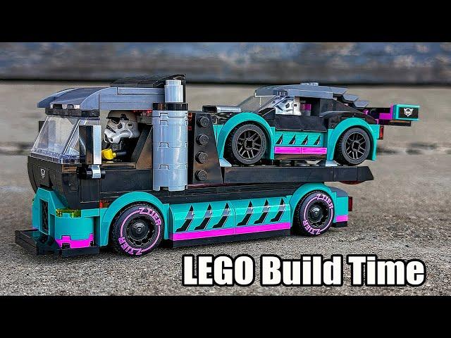 LEGO City Race Car and Car Carrier Truck 60406 Review and Speed Build!