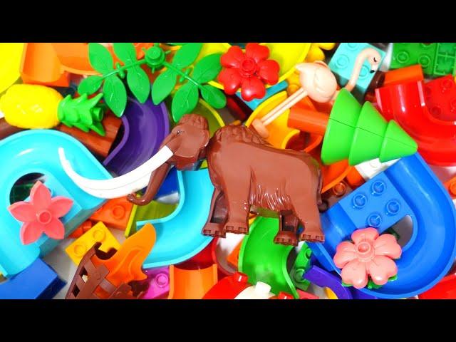 Satisfying Building Blocks Marble Run Very popular! Mammoth?! And animal block coasters!