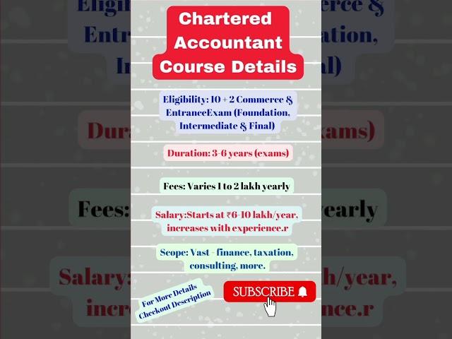 Chartered Accountancy (CA) Course Details|Eligibility,Fees,Salary,Scope