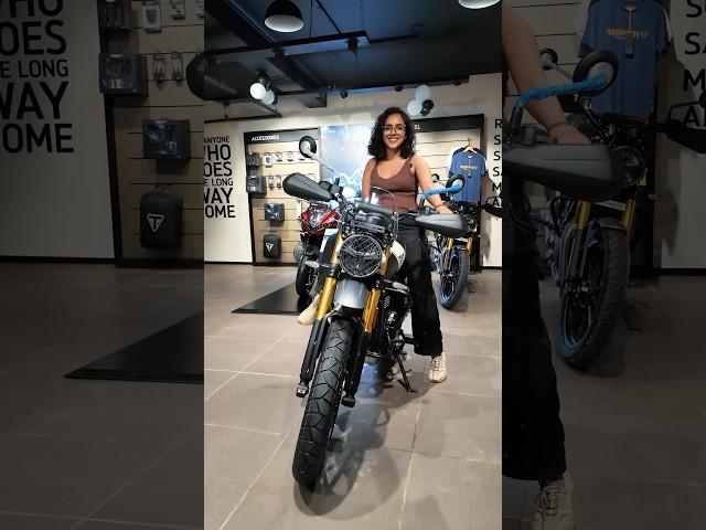 Taking delivery of our new bike | Triumph Scrambler 400x ️ #scrambler400x #travelcouple #viralshort