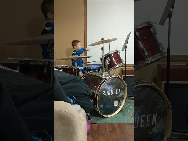 Sasha plays drums #kids #playdrums