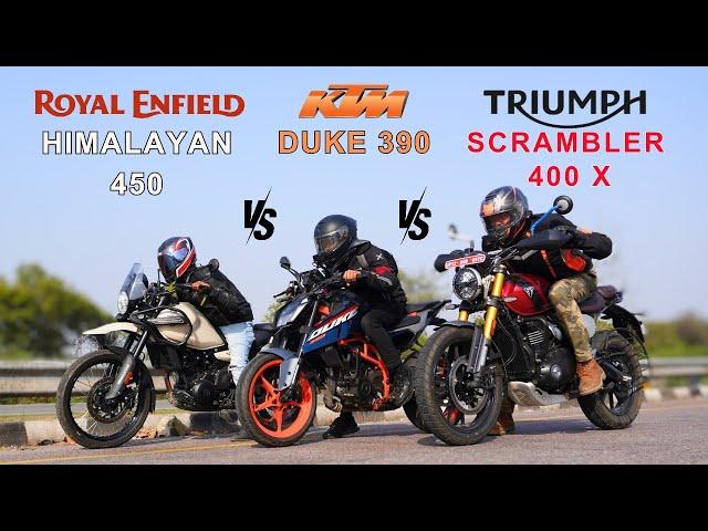 Battle Between Himalayan 450 vs Scrambler 400X vs Duke 390 Gen 3 | Don't Miss the end 