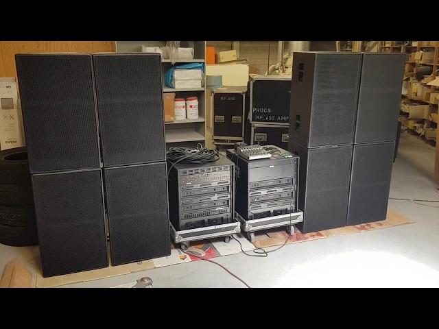 PA loudspeaker Setup Test EAW Eastern Acoustic Works High-performance KF650 Set With Carver Amps