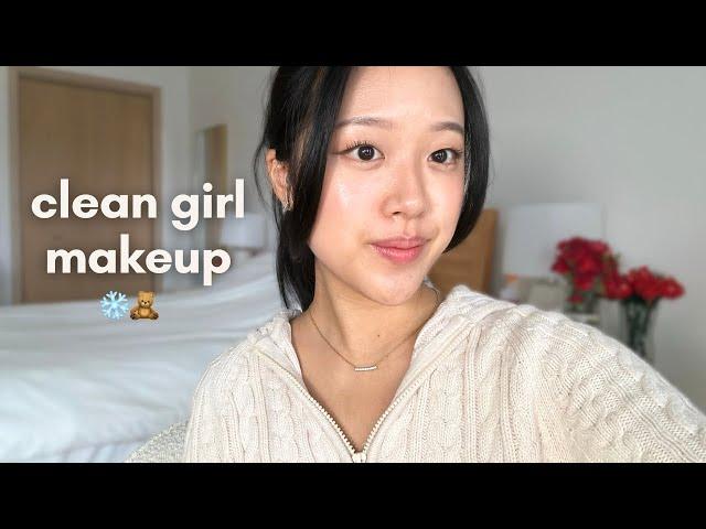 5 MINUTE clean girl winter makeup routine ️ (no foundation)