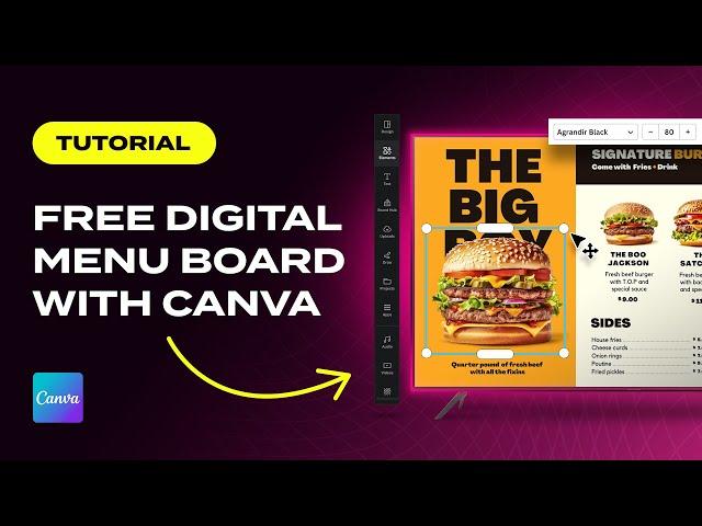 Free Digital Menu Board with Canva (Design and Stream Completely FREE)