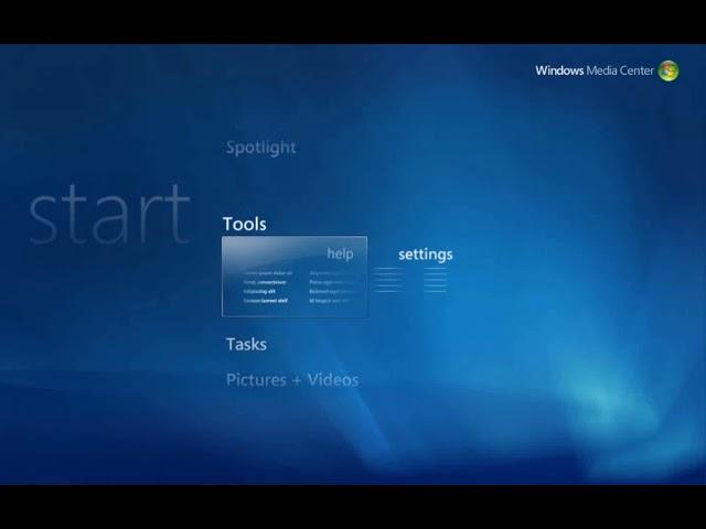 Windows Media Center Beta Startup in better frame rate (Windows Vista Pre-Beta 2 Build 5308)