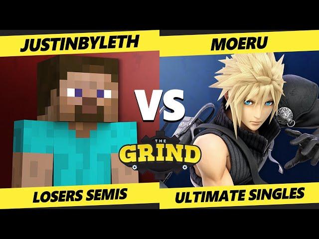 The Grind 295 LOSERS SEMIS - JustinByleth (Steve) Vs. Moeru ~ (Cloud) Smash Ultimate - SSBU