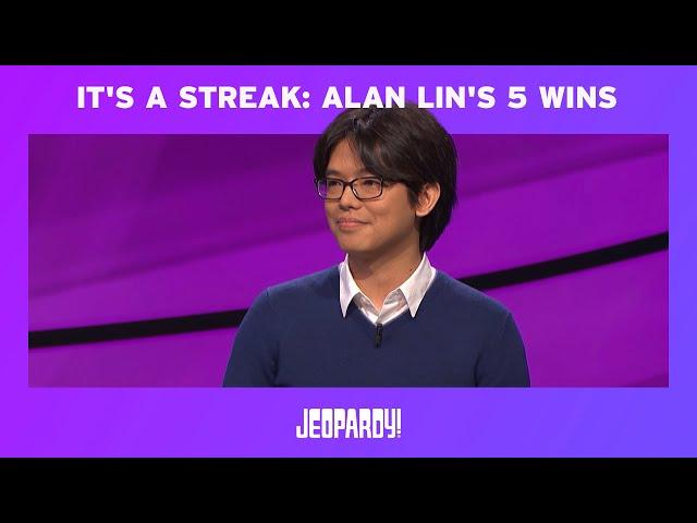 It's a Streak: Alan Lin's 5 Wins | JEOPARDY!