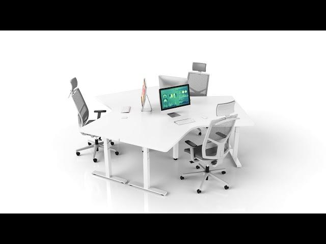 Dual motor sit-stand desk Series M07 overview animation. WEFFY - Workspace Efficiency!