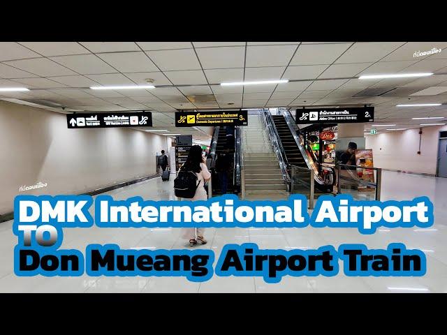 Walking DMK International Airport to Don Mueang Airport Train [4k] Thailand