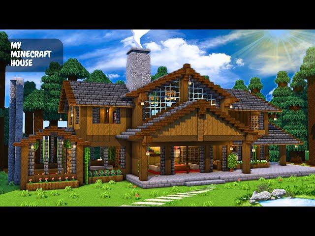 Minecraft: How to Build a Survival House with Dark Wood (Easy to Build) | Tutorial