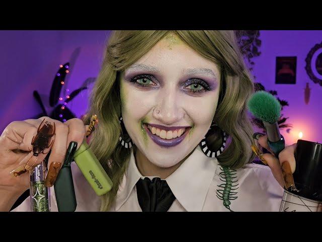 ASMR Doing Your Beetlejuice Halloween Makeup  (whispered, personal attention, makeup roleplay)