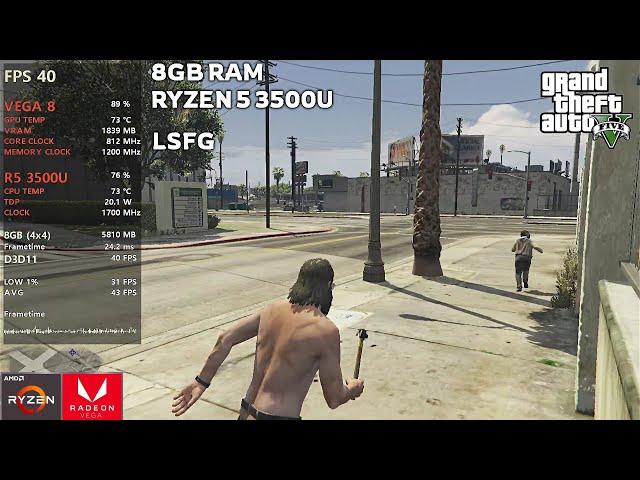 GRAND THEFT AUTO 5 - RYZEN 5 3500U - 8GB RAM - VEGA 8 - LOSSLESS SCALING