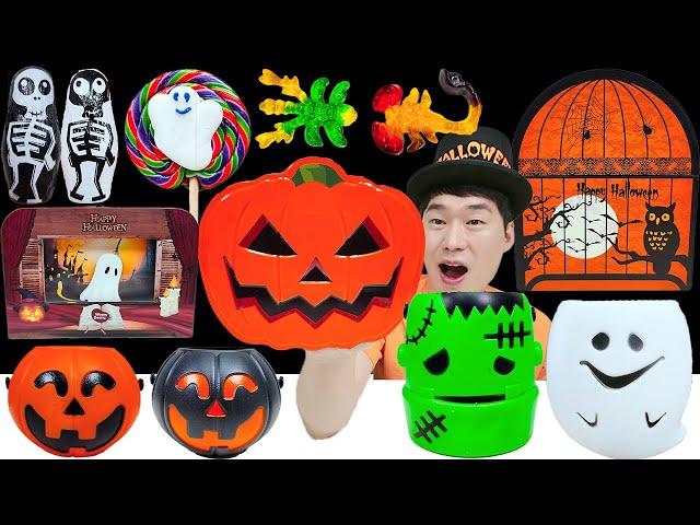 달콤한 할로윈 디저트 먹방 Creepy Halloween Dessert Mukbang 호박젤리 초콜릿 마시멜로 jelly chocolate 재미있는영상 JJAEMI