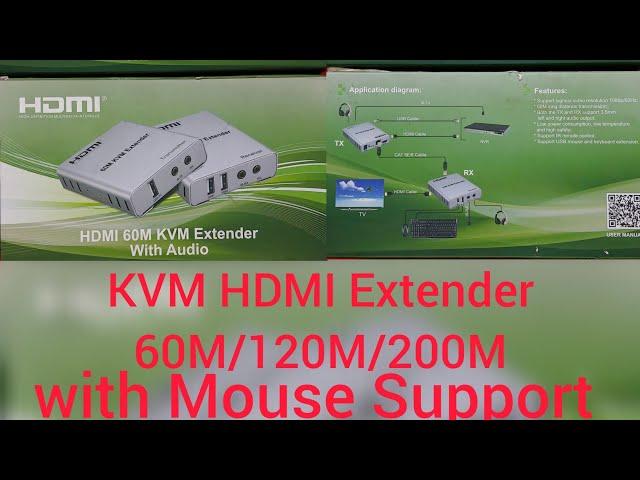 How to Extend HDMI Output to 60 mtr to 200 mtr with Mouse functional for DVR or NVR