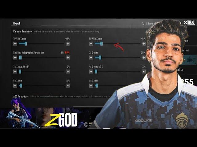 ZGOD NEW SENSITIVITY SETTINGS | 3.0 UPDATE | ZGOD GAMING BGMI SENSITIVITY SETTINGS 2024