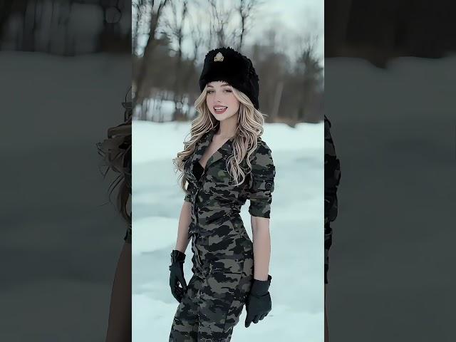 Beautiful Military Officer Singing "KATYUSHA" #proudfemalemilitary #aiwomen #mility #beautiful