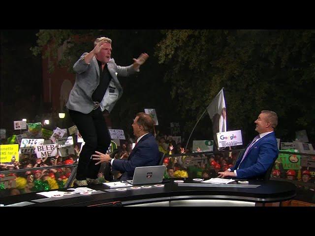 'A LITTLE BIT LOUDER NOW! ️ Pat McAfee gets the Oregon crowd HYPED on College GameDay