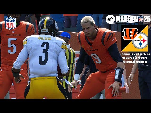 Madden 25 Pittsburgh Steelers vs Cincinnati Bengals Week 13 Sim 24 Full 15 Minute Quarters Game Play