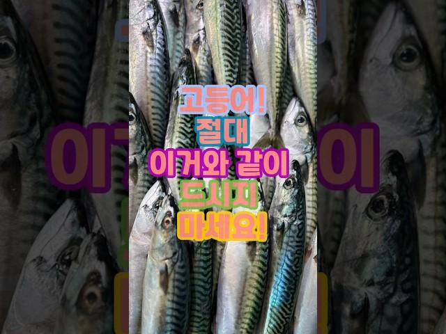 고등어! 절대 이거와 같이 드시지 마세요!