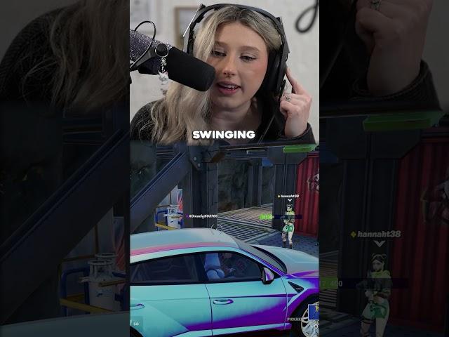HappyGal shows how to pickaxe enemies in a car! #fortnite #gaming #happygal #happyhappygal #shorts