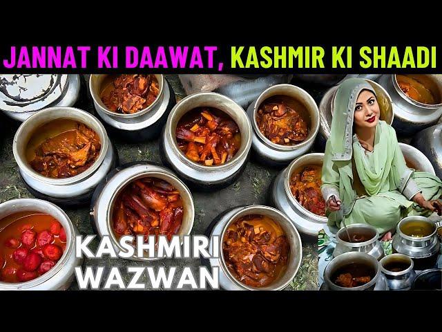 India's Largest 18-Course NON-VEG Feast | KASHMIRI WAZWAN at a KASHMIRI WEDDING in Srinagar 